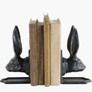 Whimsical Black Rabbit Bookends